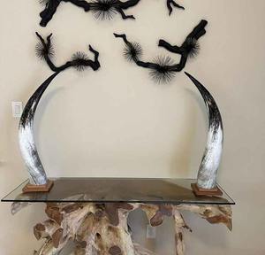 ตัวเขาวัวยาว32นิ้วของตกแต่งรูปสัตว์งานฝีมือสไตล์ทะเลขัดเงาแบบคู่พรีเมี่ยม - Product Image 6