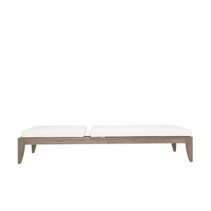 Chaise longue moderne bon marché en cadre en bois de teck massif avec coussin anti-soleil inclus et matériau de haute qualité pour une utilisation en extérieur - Product Image 3