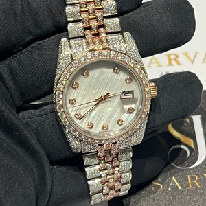 Vente chaude hommes VVS Moissanite diamant montre de sport saphir boîtier en acier inoxydable mécanique automatique analogique cadran affichage - Product Image 2