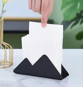 Porte-serviettes en métal noir et doré pour la décoration de table à manger à domicile, porte-serviettes faits à la main - Product Image 2