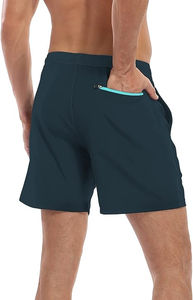 Shorts de Baño Personalizados para Hombre de Secado Rápido con Forro de Compresión, Costura Interior de 7 Pulgadas, Shorts de Playa Estampados, Proveedor OEM ODM - Product Image 5
