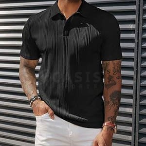 Polos de punto de calidad superior para hombre, polos ajustados para hombre, polos transpirables de punto al por mayor - Product Image 3