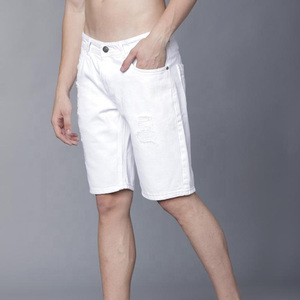 Short en jean de couleur blanche déchiré pour hommes Fabricant prêt à expédier Vente en gros de short en jean de qualité supérieure - Product Image 2