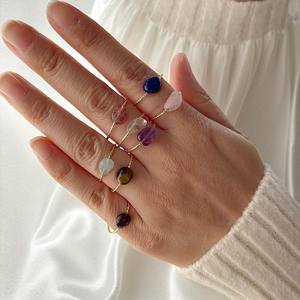 Anillo de banda trenzada de plata 925-Anillo de cuentas de piedras preciosas de lapislázuli Tumble-Anillo apilable de plata 925 para mujer - Product Image 3