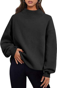 Sudadera de cuello redondo cálida de invierno para mujer con logotipo personalizado de alta calidad, suéter liso, sudaderas con capucha, sudadera con hombros caídos - Product Image 4