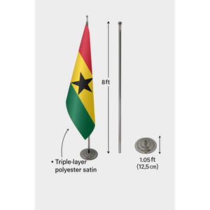 Ghana Indoor Official <b>Flag</b>-Custom Design Digital Printing Aluminum <b>Pole</b> Nylon/Polyester/Vinyl/Silk Material - Product Image 6