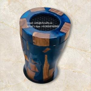 Quemador de incienso Bakhoor de resina artística Diseño de epoxi de madera Medhkan Mubkhara Dukhoon y Oud Holder DE LA India - Product Image 1