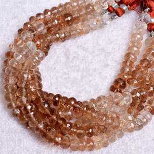 Usine directe en gros 4mm 6mm 8mm facettes Rondelle topaze brune perles de pierre bijoux en pierres précieuses en vrac - Product Image 4