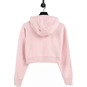 Sudadera con capucha de algodón para mujer con impresión de logotipo personalizado Sudadera con capucha corta de invierno - Product Image 5
