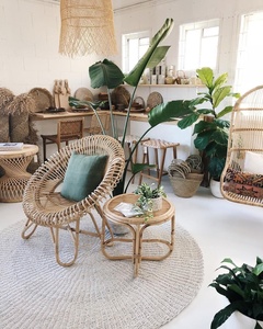 Matériau en bambou Tiki bar Table et chaises en rotin pratiques pour une détente confortable avec des parapluies bon marché - Product Image 6