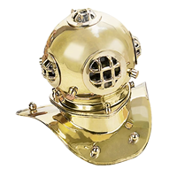 Casque de plongée CHk Nautical 8" U.S. Navy Mark-V en laiton poli avec logo personnalisé - Design maritime vintage pour décoration de mariage/anniversaire