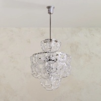 Lustre italien de luxe Murano Morden vintage en verre chromé pour mariage, salle à manger, lampes suspendues contemporaines