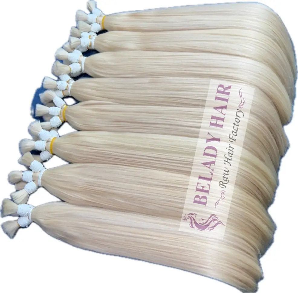 Cabello virgen 100%, extensiones de cabello a granel, venta al por mayor, todos los colores