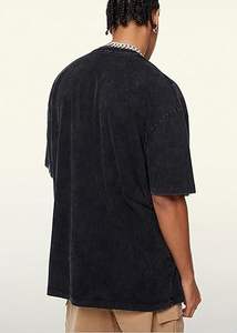 Camisetas básicas sólidas Unisex Vintage, camisetas de algodón pesado de gran tamaño para hombres, ropa de entrenamiento holgada informal hecha de punto - Product Image 2