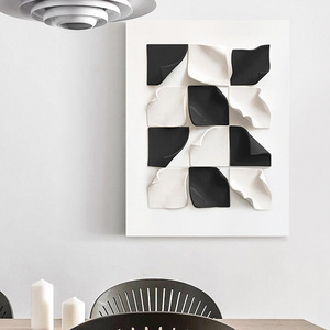 Relieve tridimensional con <span class=keywords><strong>cuero</strong></span> y <span class=keywords><strong>pintura</strong></span> colgante de estilo crema, <span class=keywords><strong>pintura</strong></span> de entrada de diseñador de alta gama. - Product Image 2