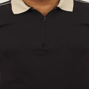 OEM Service Hombres Media cremallera para Polos Bordado personalizado Algodón de gran tamaño Tallas grandes Estilo casual Hecho en Pakistán - Product Image 5
