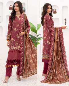 Conjunto de 3 Piezas SSumaira Collection Bin Naeem Premium de Lino con Estampado Digital y Bordado con Elegante Dupatta - Product Image 6