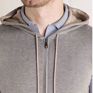 Sweat à capuche sans manches en polyester respirant de qualité supérieure pour homme, avec poche latérale et cordon de serrage, gris, logo personnalisé - Product Image 5
