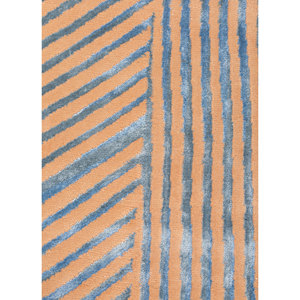 Tapis géométriques Azalea noués à la main en laine et soie de bambou, rouge et orange, AIWB-3086, pour salon, chambre à coucher, motif rectangulaire - Product Image 3