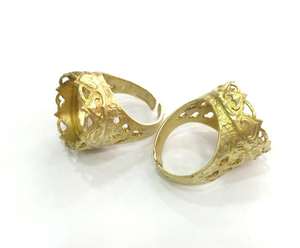 Anillo apilable de latón chapado en oro para mujer hecho a medida, diseño martillado para bodas, compromisos, fiestas de joyería con estilo - Product Image 3