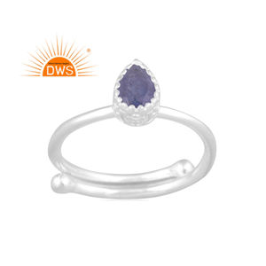Anillo apilable de piedras preciosas de tanzanita Natural de plata de ley fina de último diseño, joyería personalizada para mujer, regalo para ella - Product Image 1