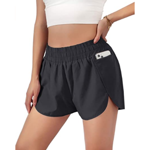 Mallas de yoga para mujer de cintura alta hechas a medida con logotipo Spandex/pantalones cortos de nailon en tallas a granel patrón sólido pantalones cortos de entrenamiento de cintura media - Product Image 4