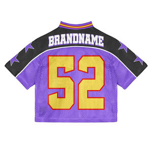 Camiseta de Fútbol Retro Americana de Alta Calidad al por Mayor, Ropa Urbana Personalizada, Corta, Estampada, Transpirable, Talla Grande, Transferencia de Calor 100% - Product Image 2