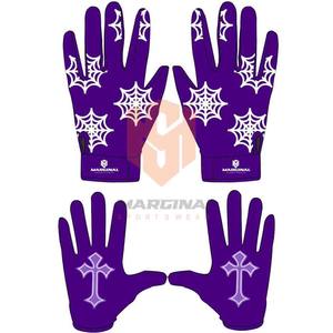 High Quality Full Finger American Football <b>Gloves</b> Breathable Anti-Slip <b>Silicone</b> Hand Grips Custom Adjustable Wrist Strap Hook - Product Image 5