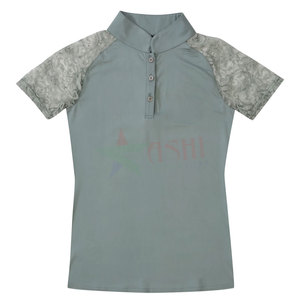 Camisa de equitación ecuestre ajustada de manga corta para mujer personalizada más vendida ropa de caballo duradera de nuevo estilo de gama alta al por mayor - Product Image 4