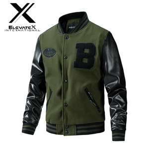Chaqueta de invierno estilo Letterman para hombre, nueva, de moda, para motocicleta, superventas, con parche bordado de satén, botones y cuello alto, de lona ecológica. - Product Image 4