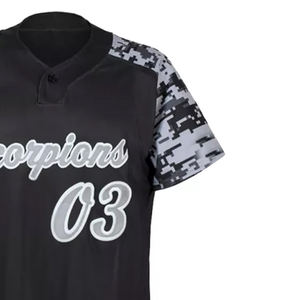 Meilleur prix nouveauté 100% polyester grande taille uniformes de baseball ensembles respirants avec logo brodé à vendre - Product Image 4
