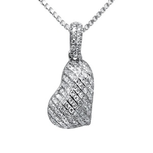 Pendentif coeur de luxe à la mode avec diamants moissanite bijoux en argent pour cadeau de couple - Product Image 1