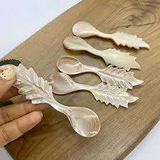 GOLD <b>Mother</b> of Pearl Spoon, Seashell Caviar Spoon Available Serving Spoon Size 6cm to 11cm - Product Image 2