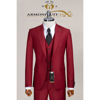 Costume Homme Respirant Sur Mesure 80% Laine 20% Polyester Coupe Slim Col V Simple Boutonnage Fermeture à Boutons Tenue Professionnelle Quotidienne Bureau