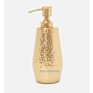 Distributeur de savon pour le nettoyage des mains des toilettes poli brillant design de fleur de texture martelée en métal d'acier inoxydable - Product Image 6