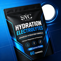 SYC BIO Hydratation Électrolytes, Calcium Magnésium Potassium, 60 Gummies, Soutien Quotidien, Vente en Gros OEM ODM Marque Privée