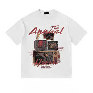 100% pur coton Vintage T-Shirt à manches courtes pour hommes 240 grammes confortable polyvalent avec Logo personnalisé conception d'impression multicolore - Product Image 6