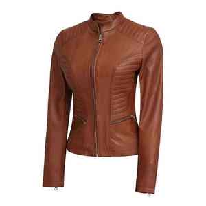 Veste unique de conception de fantaisie de vestes en cuir de femmes véritables prix abordable de fabricant de la meilleure usine pour les femmes - Product Image 3