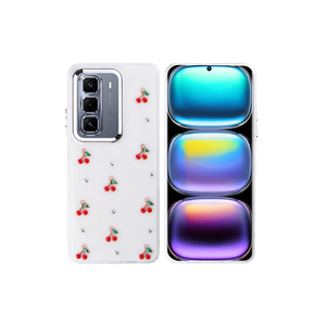 Étui transparent de luxe avec paillettes pour Infinix Hot 50 Pro Plus 4G, coque arrière en silicone TPU antichoc avec design airbag et placage électrolytique - Product Image 1