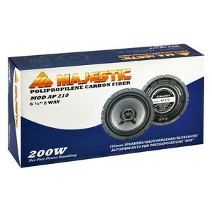 Majestic AP 210 Par de Altavoces para Auto de 2 Vías y 16.5 cm, 200W, Subwoofers Negros de Polipropileno - Product Image 2