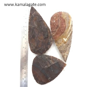 Ágata India hecha a mano 3 pulgadas ágata jaspe bifaces piedras preciosas puntas de flecha estilo mascota para recuerdos - Product Image 4