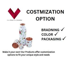 Venta al por mayor de calidad superior 330 GM Esmalte Impresiones digitales Vibrant 1 LTR Cobre a prueba de fugas BPA Drinkware Art Meets Durability - Product Image 3