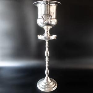Aluminum Silver Finishing Wine Ice <b>Bucket</b> <b>With</b> Decorated Handle & <b>Stand</b> Base for Indoor & Outdoor <b>Champagne</b> Metal Ice <b>Bucket</b> - Product Image 2