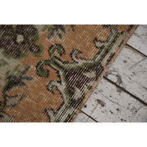 Tapis turc vintage 4,9x7,4 pi (150x226 cm), tapis en laine abstrait marron - Product Image 5