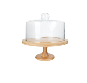 Plato de postre de madera de Venta caliente Nuevas artesanías Cúpula decorativa para pasteles con plato de madera Exhibición de pasteles - Product Image 5