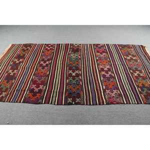 Turkish Vintage Rug 4.6x9 ft (140x274 cm), Kilim <b>Red</b> <b>Wool</b> Rug - Product Image 3