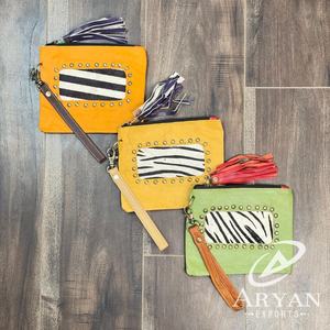 2025 Trending Product Newly Design Large Animal Print Recycled Leather Clutch Wristlet <b>Bag</b> with Strap <b>Women</b> College Party Gifts - Product Image 1