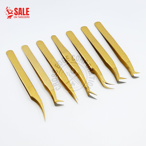 Pince à épiler en acier inoxydable à pointe en fibre pour extensions de cils, pointe diamantée, isolation, volume russe, outil pour cils individuels - Product Image 1