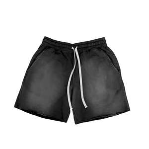 Pantalones cortos deportivos de algodón para hombre con estampado de logotipo personalizado, pantalones cortos de chándal con estampado de lavado ácido Vintage para hombre - Product Image 1