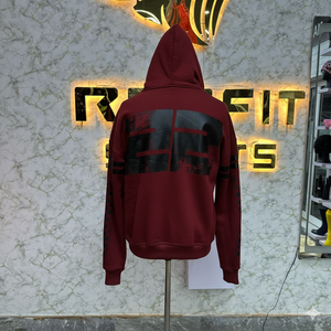 Servicio de OEM ahora disponible en sudadera con cremallera de tasa ajustable púrpura impreso hecho en fábrica precio barato sudaderas con capucha hombres - Product Image 4